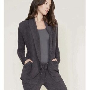 Barefoot Dreams Circle Cardigan Womens M Carbon CozyChic Lite‎ Shawl Collar